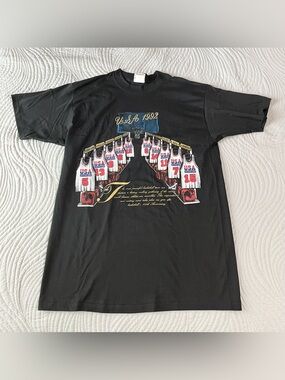 VTG 1992 USA Basketball Olympic Dream Team T-Shirt Men Sz XL Black Nutmeg Mills